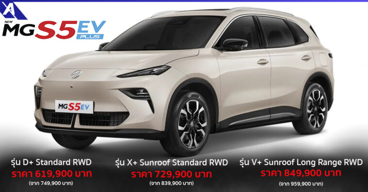 MG S5 EV Plus ปรับลดราคา
